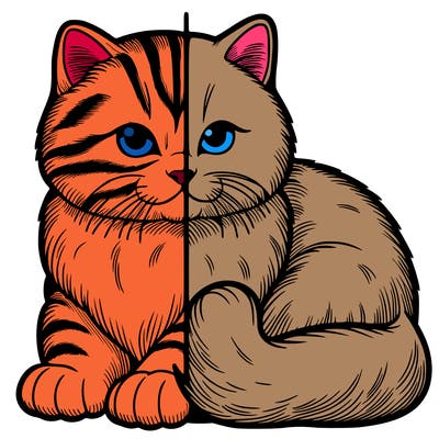 realistic split cat