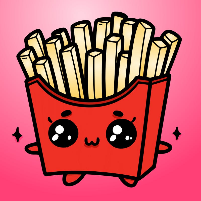 a cute. french fries