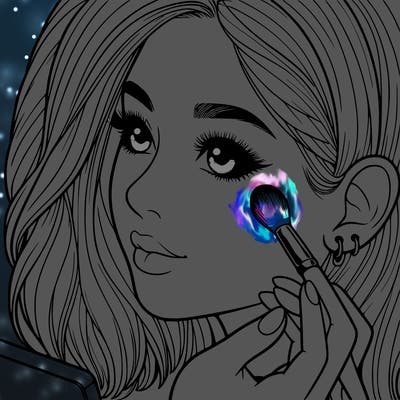 a realistic girl doing her makeup