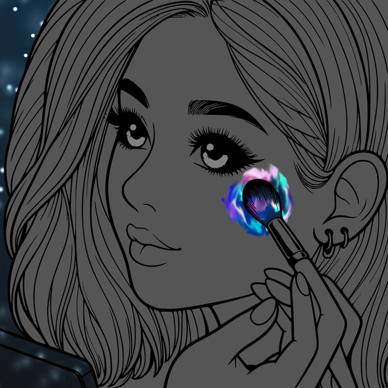 a realistic girl doing her makeup
