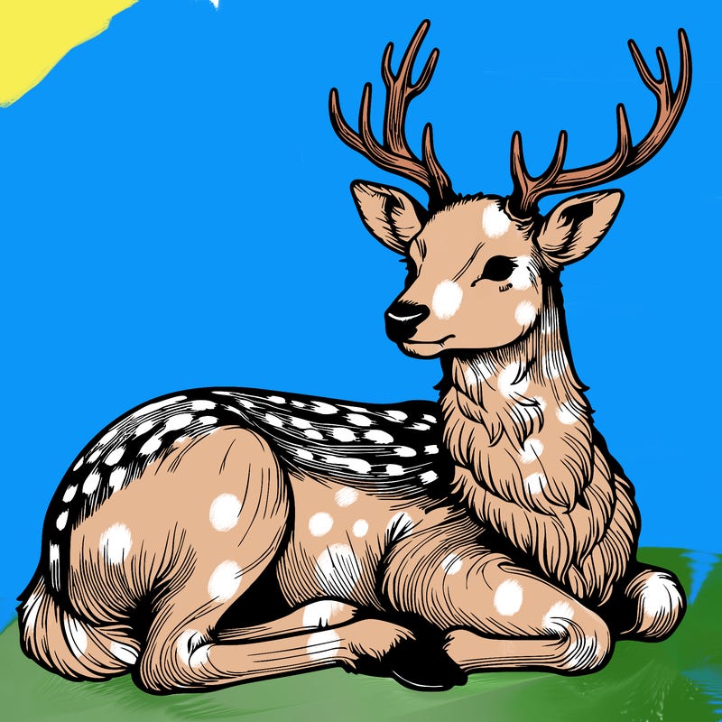 realistic deer with antlers