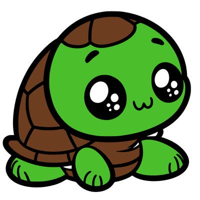 cute little animated turtle