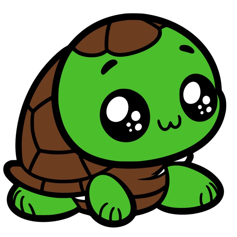 cute little animated turtle