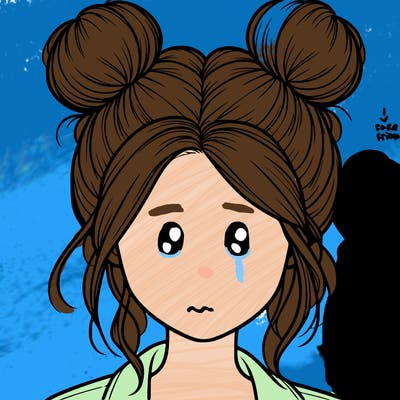 realistic girl with buns on the top of her hair