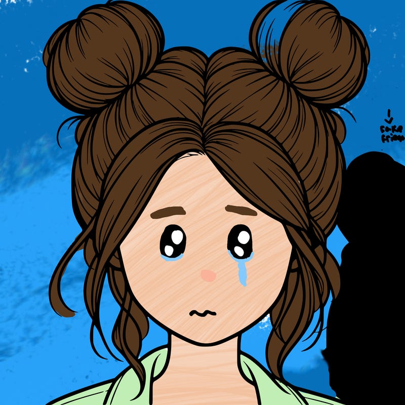 realistic girl with buns on the top of her hair