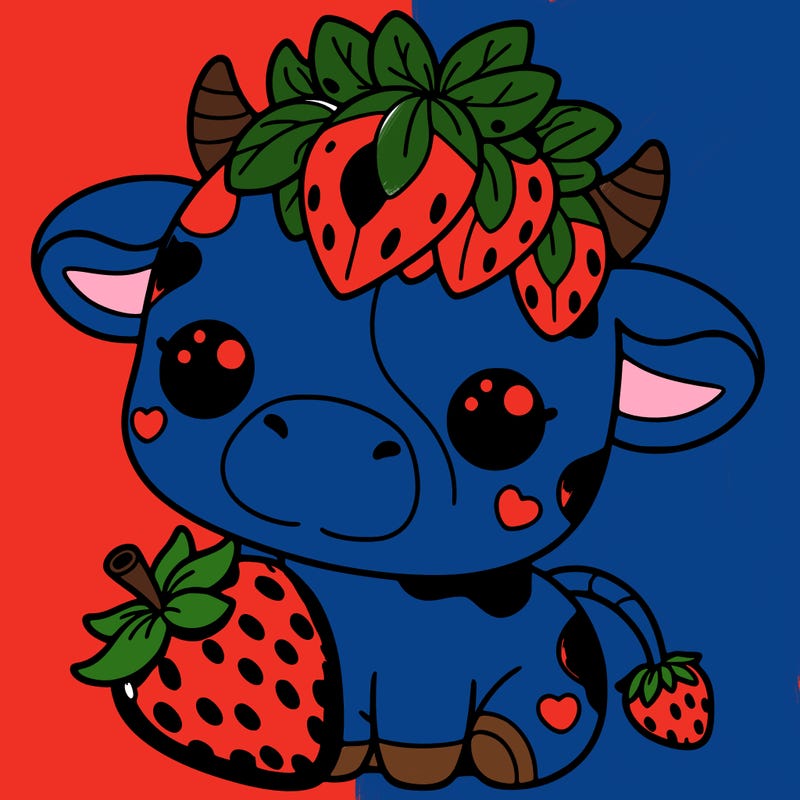 cute strawberry cow