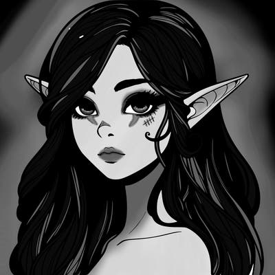 elf girl realistic dark fantasy