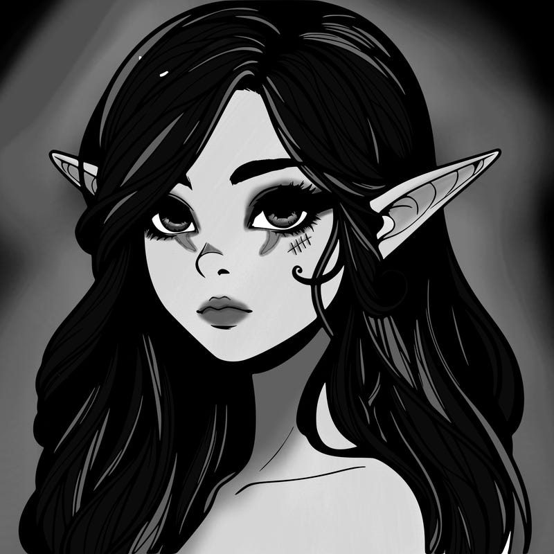 elf girl realistic dark fantasy