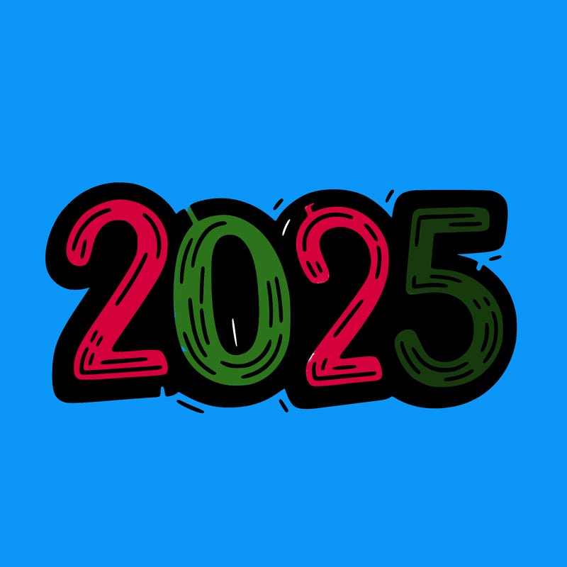 one line scrawled numbers sketch design “2025”