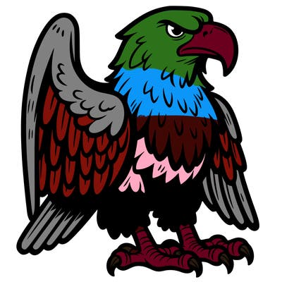 eagle with a powerful beak