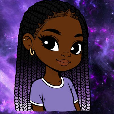 girl with box braids