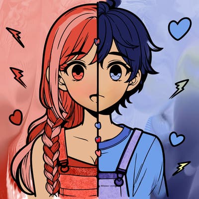 realistic girl boy split