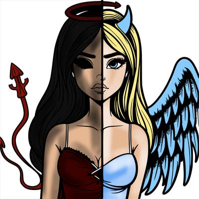 devil vs angel realistic girl