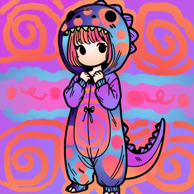 dino onesies on girl