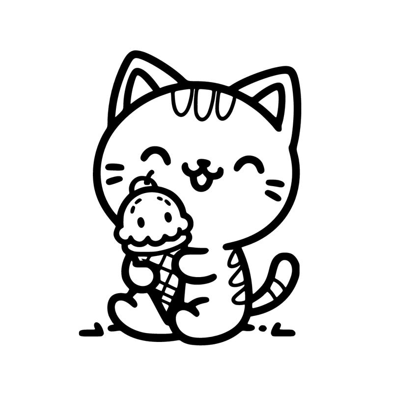 cat with ice-cream