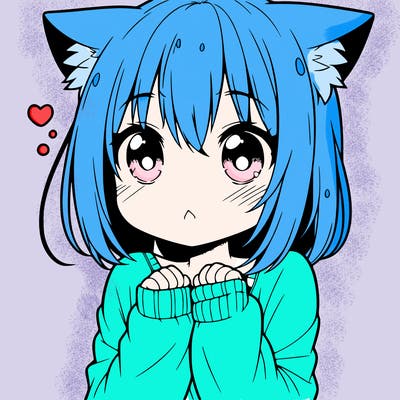 shy anime catgirl