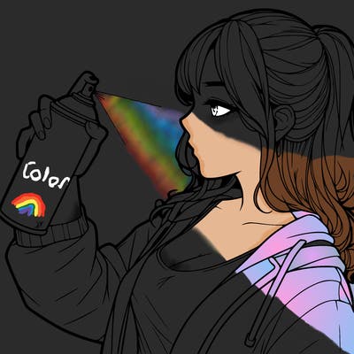 a realistic girl spray, painting