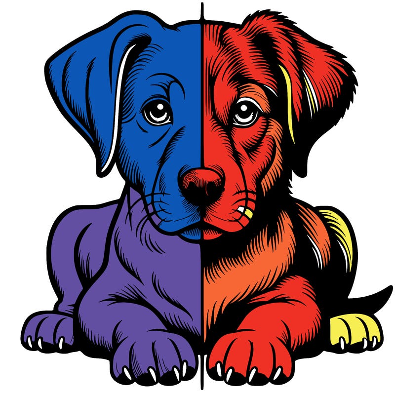 realistic dog split picture