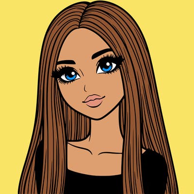 realistic girl with straight and long hair