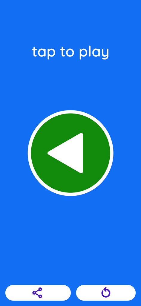 Voice Reverser app interface with a large green button to play audio backwards