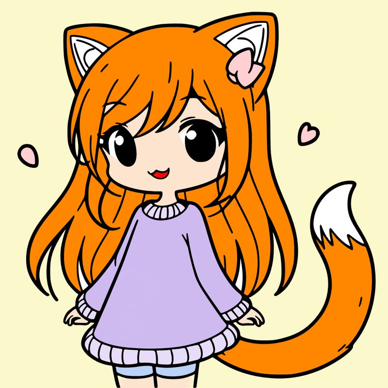 girl with cat ears and tail