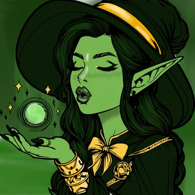 realistic elf casting a spell with lips