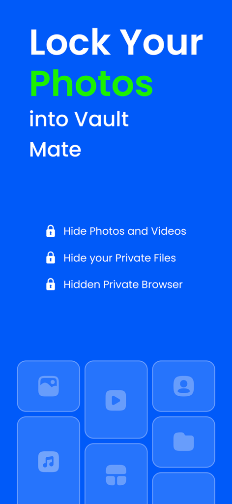 HideU - Calculator Locker - HideU Calculator Locker app interface highlighting photo video and file protection with a private browser