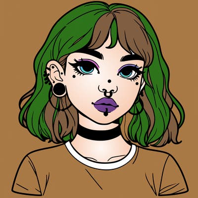 aesthetic realistic girl with piercings