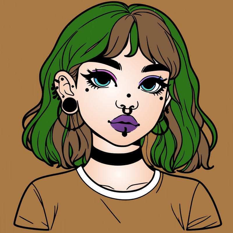 aesthetic realistic girl with piercings
