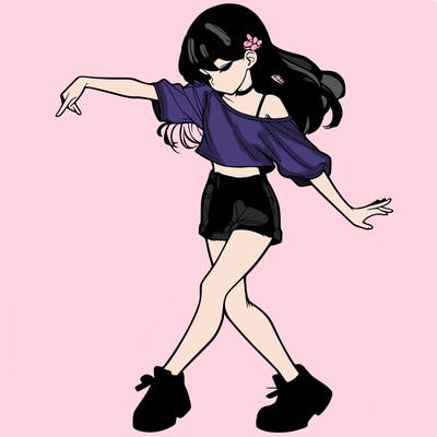 realistic girl danceing