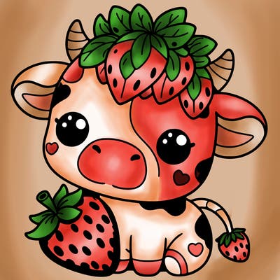 cute strawberry cow