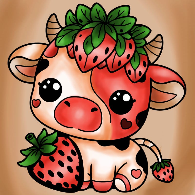 cute strawberry cow