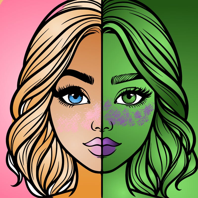 realistic girl split half