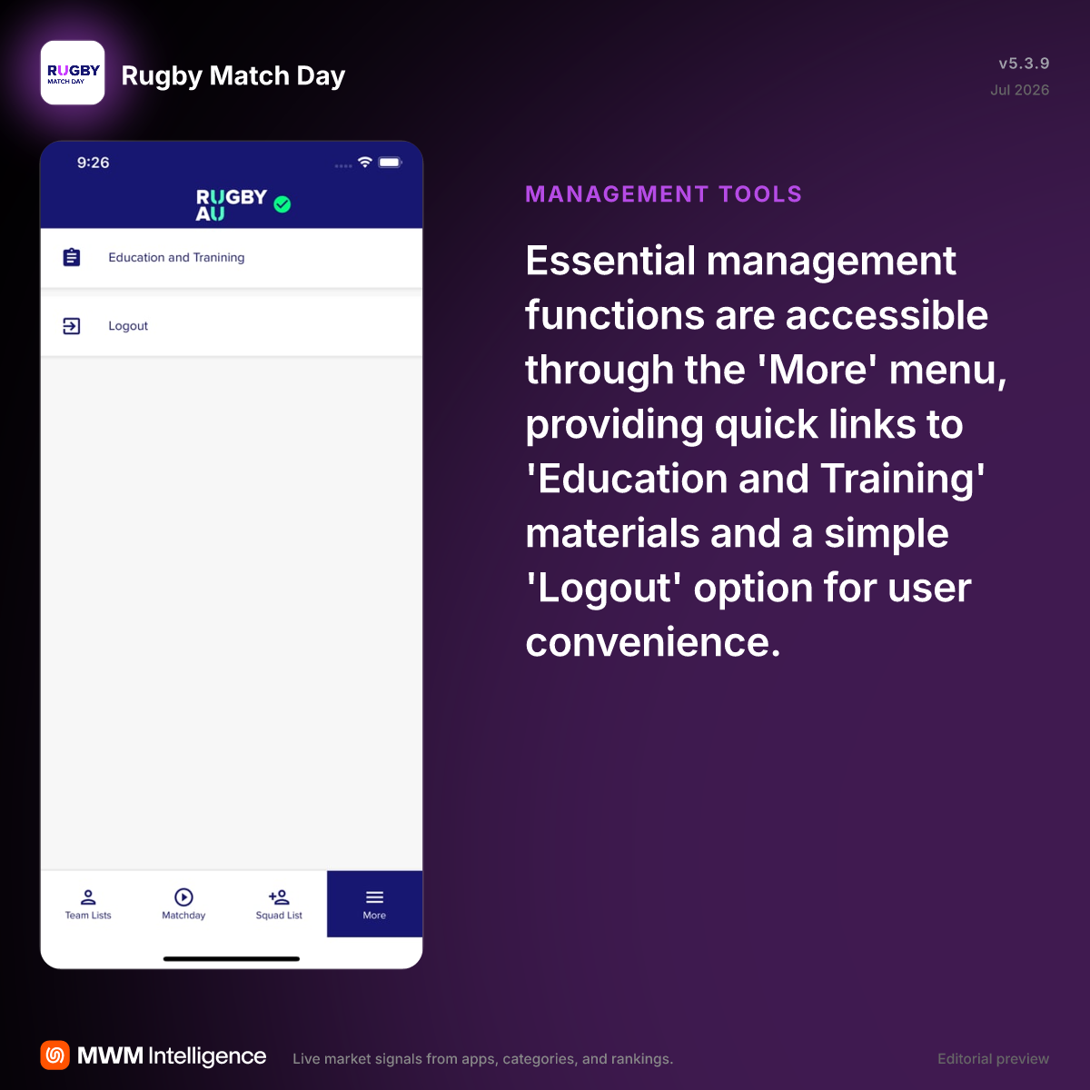 Rugby Match Day - Sports App | MWM