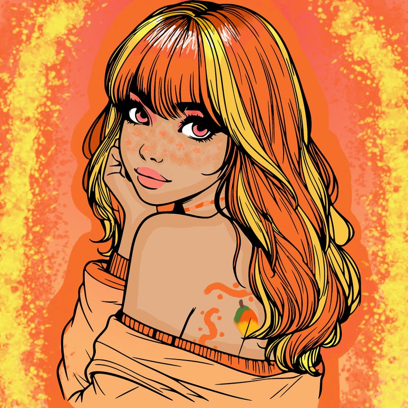 realistic girl with bangs looking over her shoulder