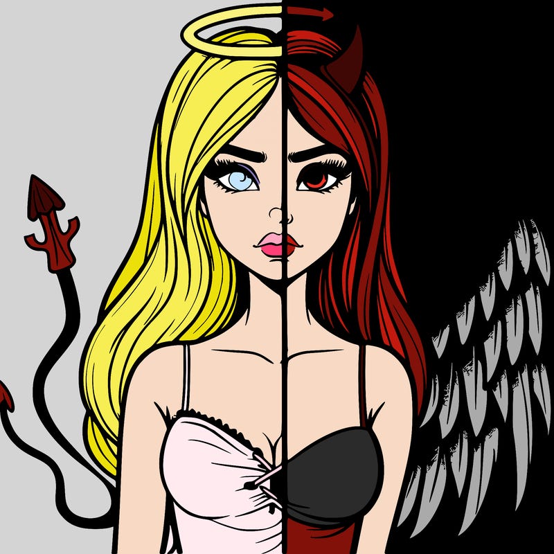 devil vs angel realistic girl