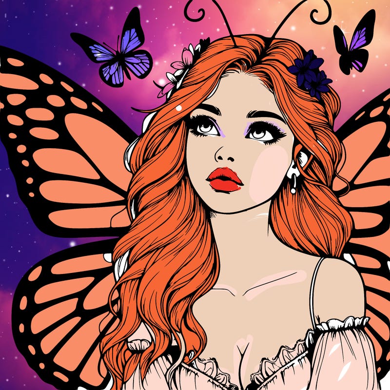 butterfly fairy realistic girl