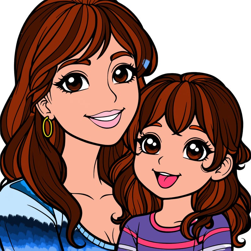 mom and her daughter realistic