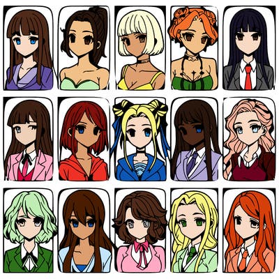 girls that look diffrent anime