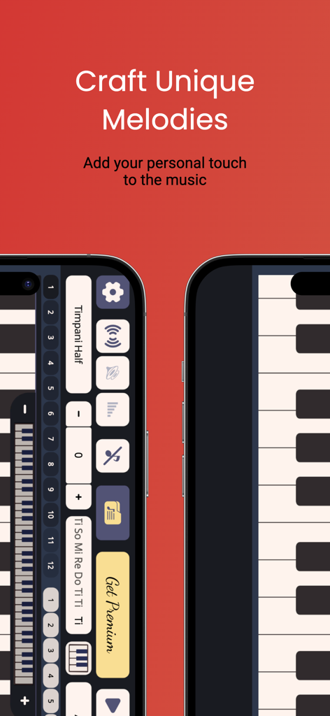 Simple Arranger Keyboard - Una interfaz de aplicación móvil para crear melodías únicas con un teclado de piano virtual.