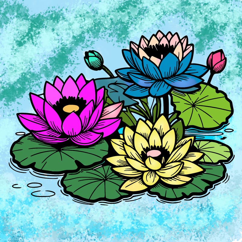 lotus flowers with leaf in a pond in japan