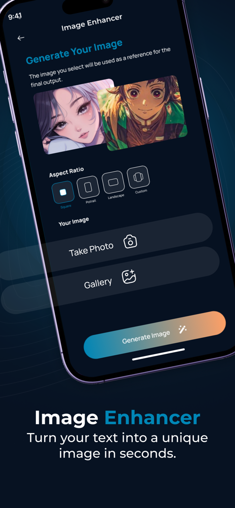 Collart - AI Image Generator - Interface of Collart AI Image Generator showing image enhancer and anime style creation options