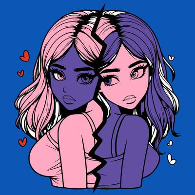 realistic girl split