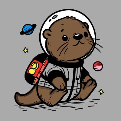 otter in a space suit