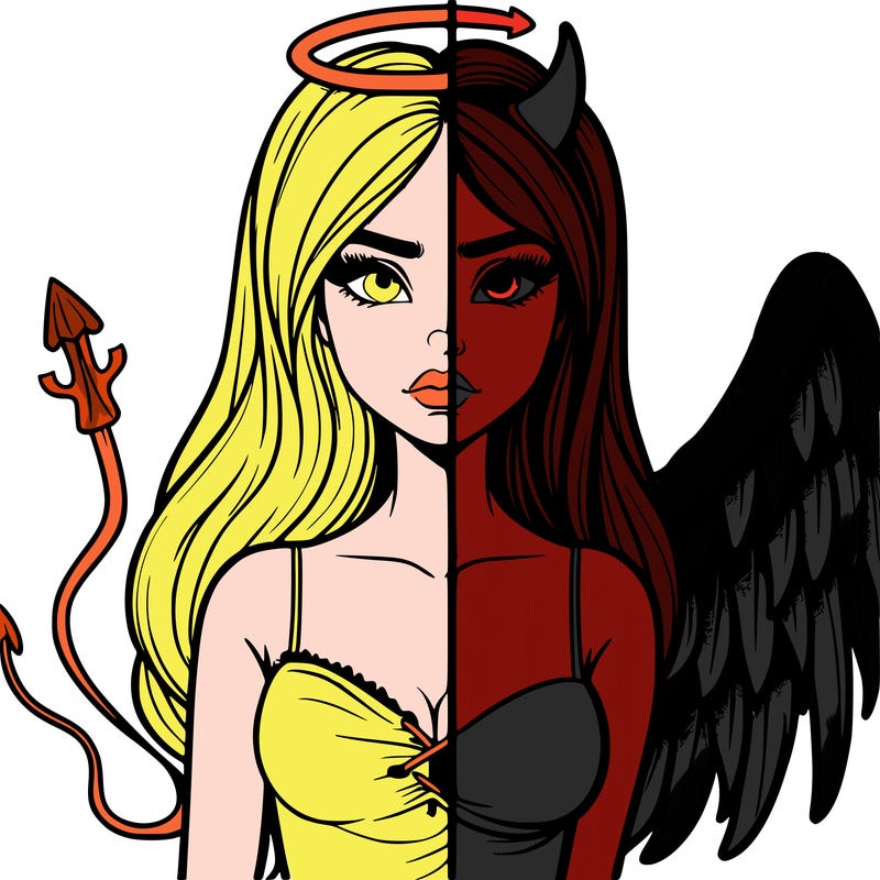 devil vs angel realistic girl