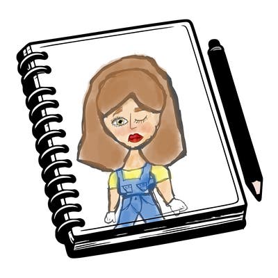 realistic blank sketch pad