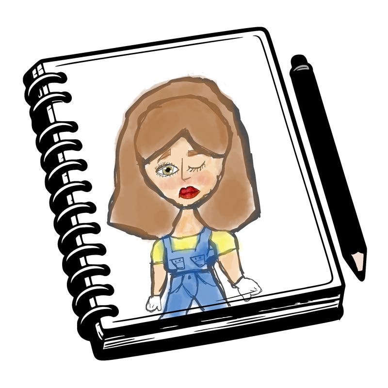 realistic blank sketch pad