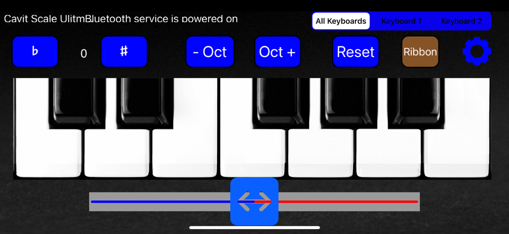 Cavit Scale Ultimate - Cavit Scale Ultimate app interface with piano keys and MIDI scale adjustment controls