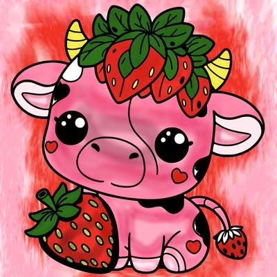 cute strawberry cow