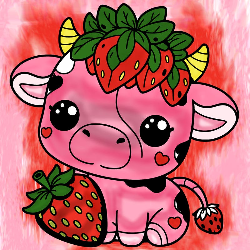cute strawberry cow